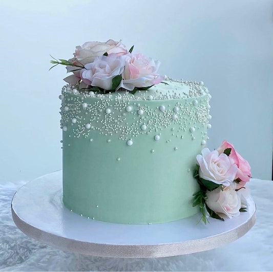 Floral Cake with Pearls