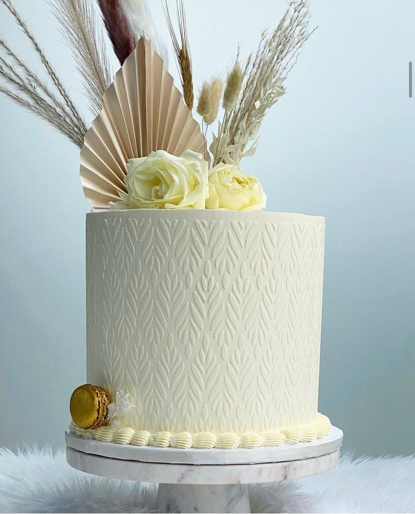 Beige Birthday Cake